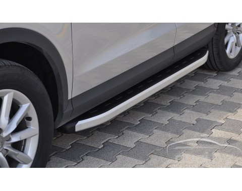 Пороги алюминиевые "Newstar Grey" для Audi Q3